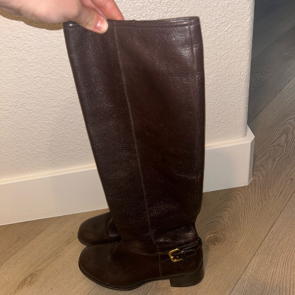 Brown Leather Prada Boots